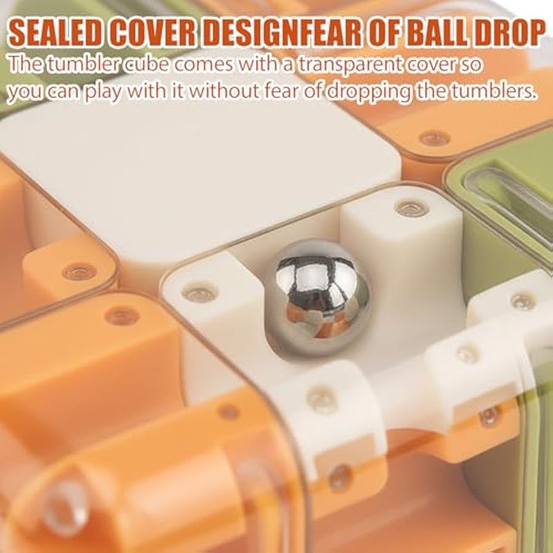 مكعب متاهة بازل ثلاثي الابعاد، متاهة جاذبية للاطفال من سن 14 سنة فما فوق والكبار، لعبة تحفيز الدماغ الممتعة لتحسين الوعي المكاني والمهارات المعرفية، لعبة تعليمية برتقالية لتطوير التفكير المنطقي - Image 5